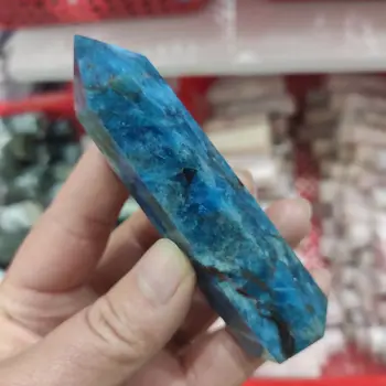 1pcs7-9cm Looduslik Sinine apatiit crystal võlukepp kivi crystal ühe punkti paranemiseks
