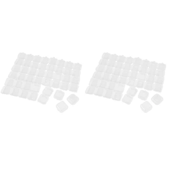 48tk Väike läbipaistvast Plastikust Helmed Mahutid Karp Koos Hingedega Kaas Ladustamiseks Väikesed Esemed, Käsitöö, Riistvara