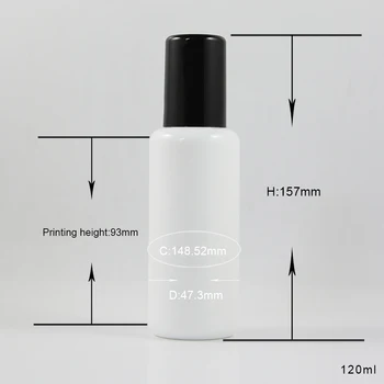 4oz kosmeetika opaal, pärl valge parfüümi klaasist pudel, millel must pump ja läbipaistev/must kork, 120ml udu pihusti pump-pudel
