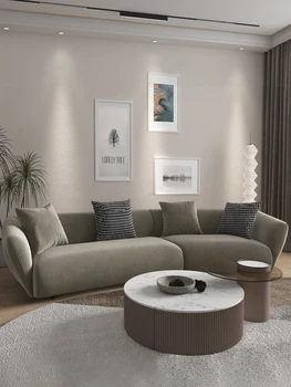 Minimalistlik ühekordselt kasutatavad riidest diivan Põhjamaade minimalistlik elutuba nurgast Guifei arc disainer Jifeng mööbel