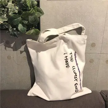 Y2K esteetiline Jaapani ostukott Naiste Harajuku grunge 2022 Lõuend Tassima Kotid, Käekotid jms tooted Eco Shopper õlakott riidest kotti